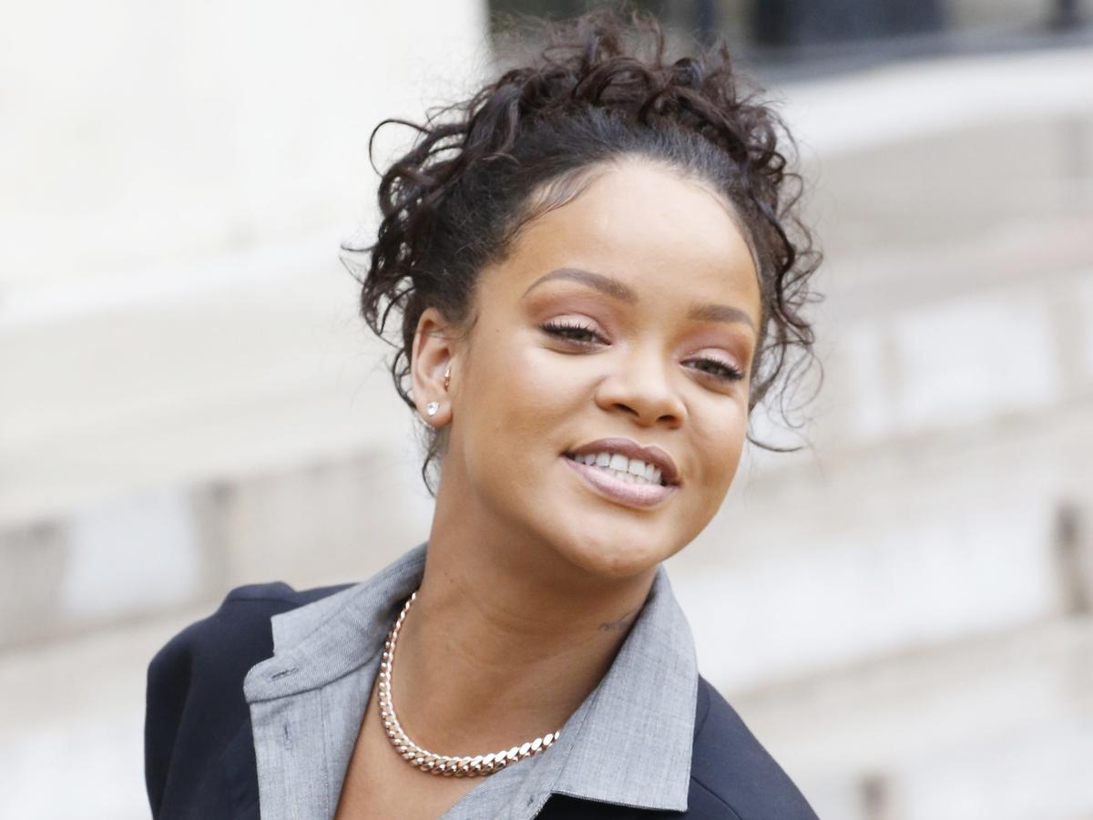 Rihanna na spotkaniu z Brigitte Macron