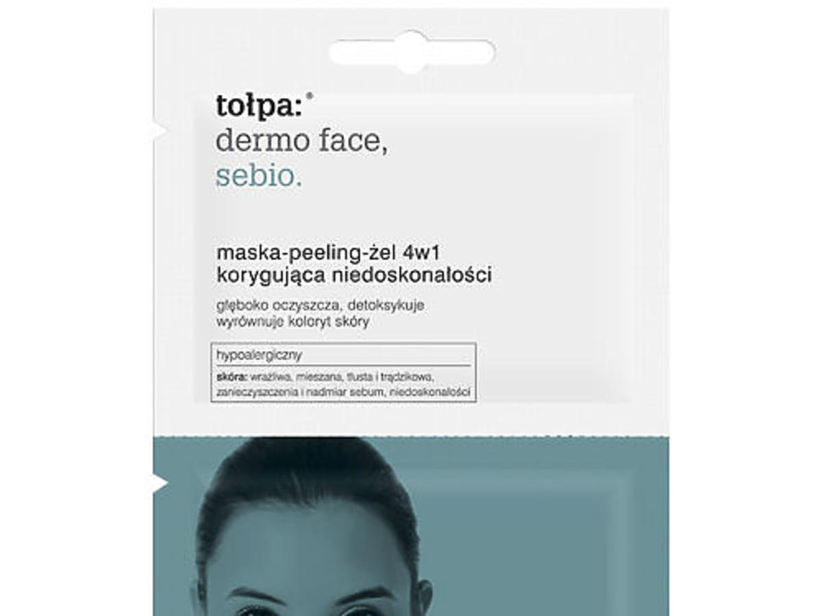 Maska - peeling - żel 4 w 1 korygująca niedoskonałości Dermo Face Sebio Tołpa, 7zł