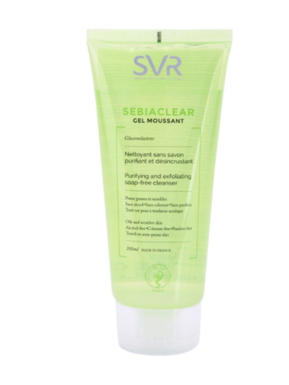 SVR, Sebiaclear, Oczyszczający żel do mycia skóry trądzikowej i tłustej