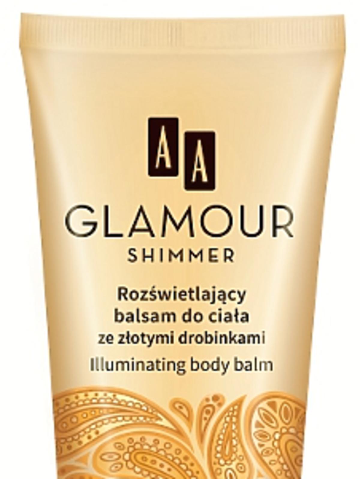 Rozświetlający balsam do ciała ze złotymi drobinkami Glamour Shimmer AA Glamour, 16,99zł