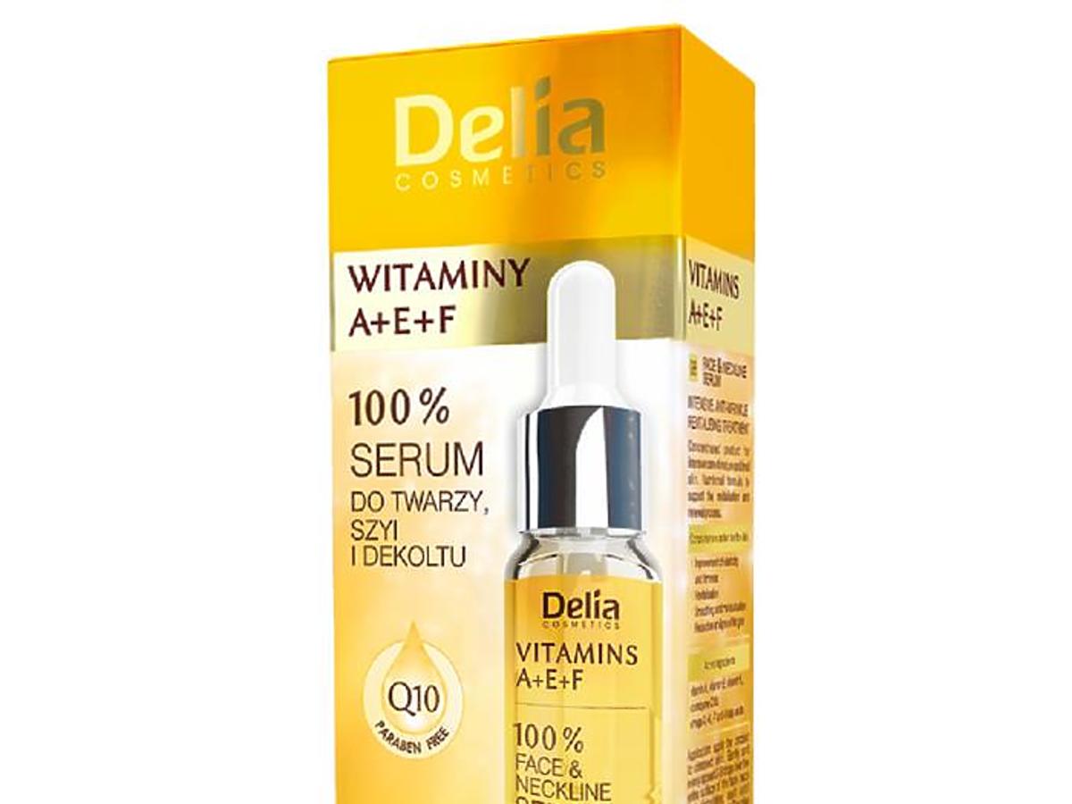 Delia, 100% Serum do twarzy, szyi i dekoltu z witaminami A + E + F