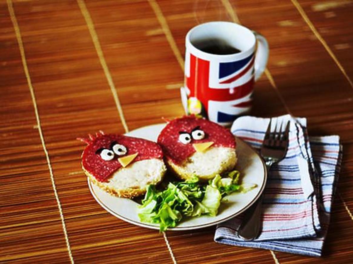 Kanapki Angry Birds - super pomysł na sniadanie