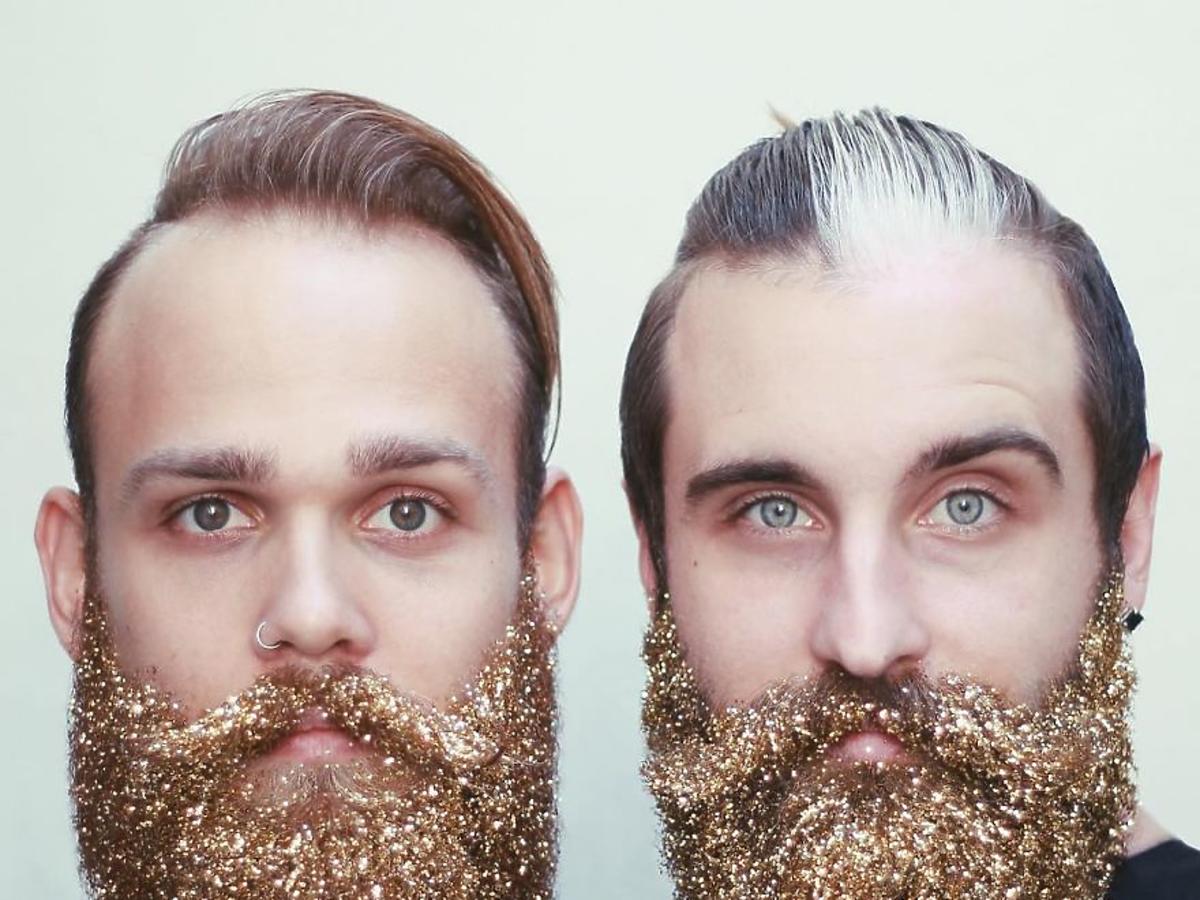 Złota brokatowa broda #glitterbeard