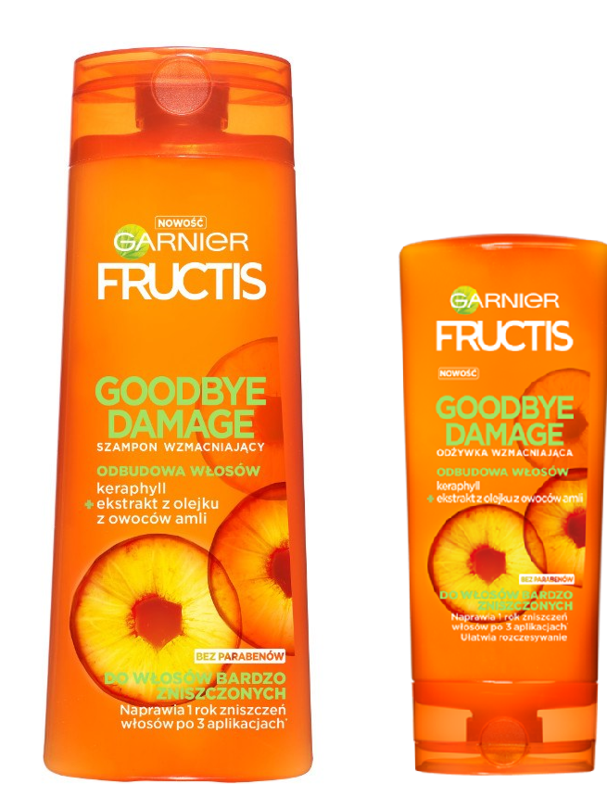 Garnier, Fructis, Goodbye Damage, Szampon i odżywka wzmacniająca do włosów bardzo zniszczonych