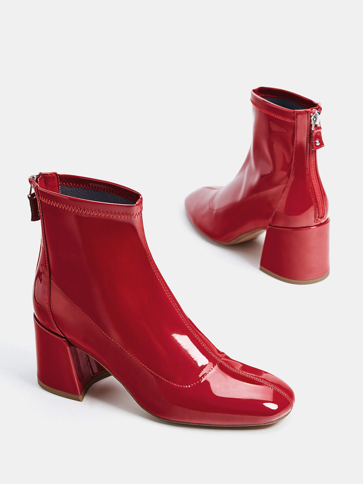 Czerwone botki - Bershka - 59,90 zł (było 139,90 zł)
