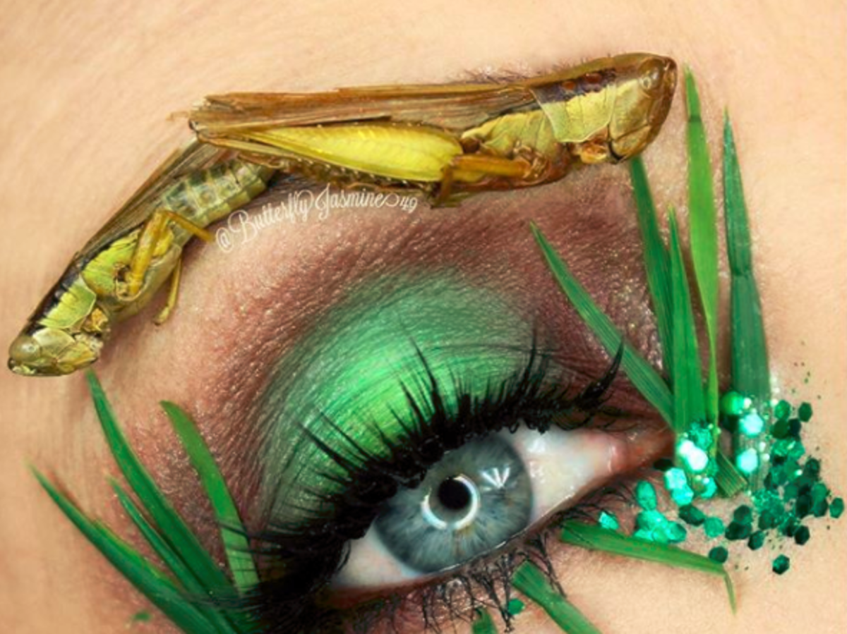 Makijaż z owadami