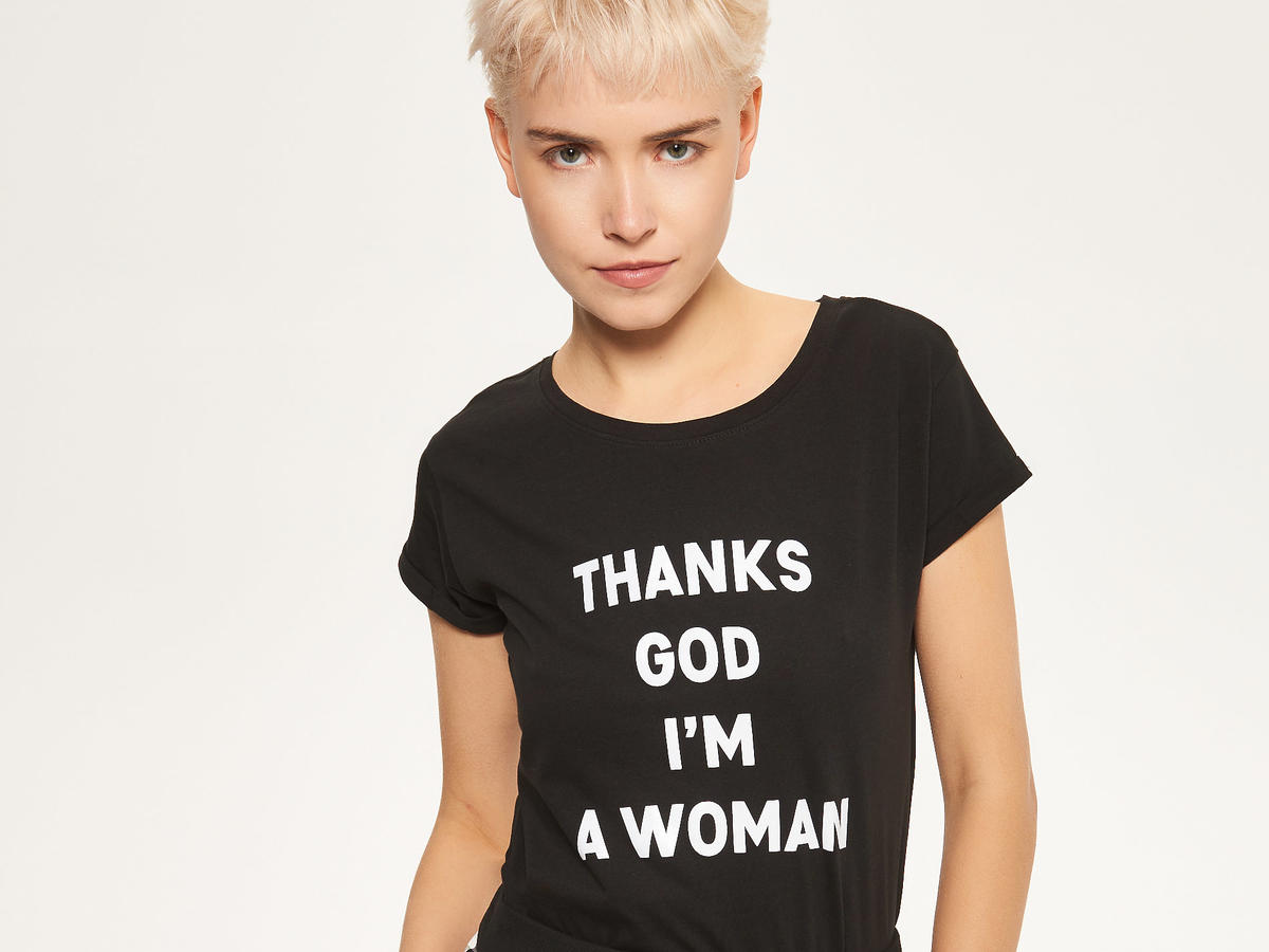 T-shirt Thanks God I am a Woman - Reserved - 29,90 zł