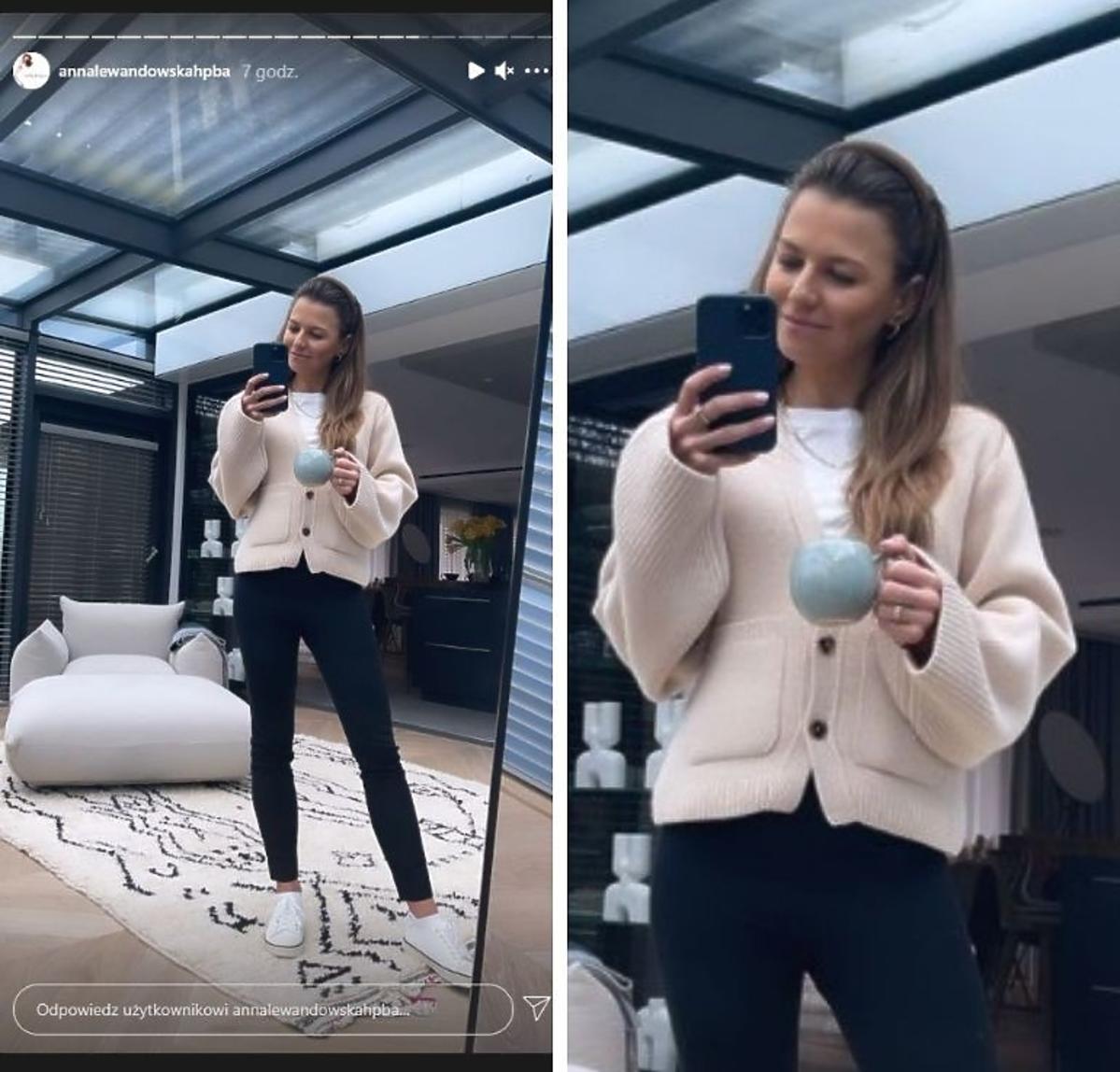 Anna Lewandowska w modnym swetrze