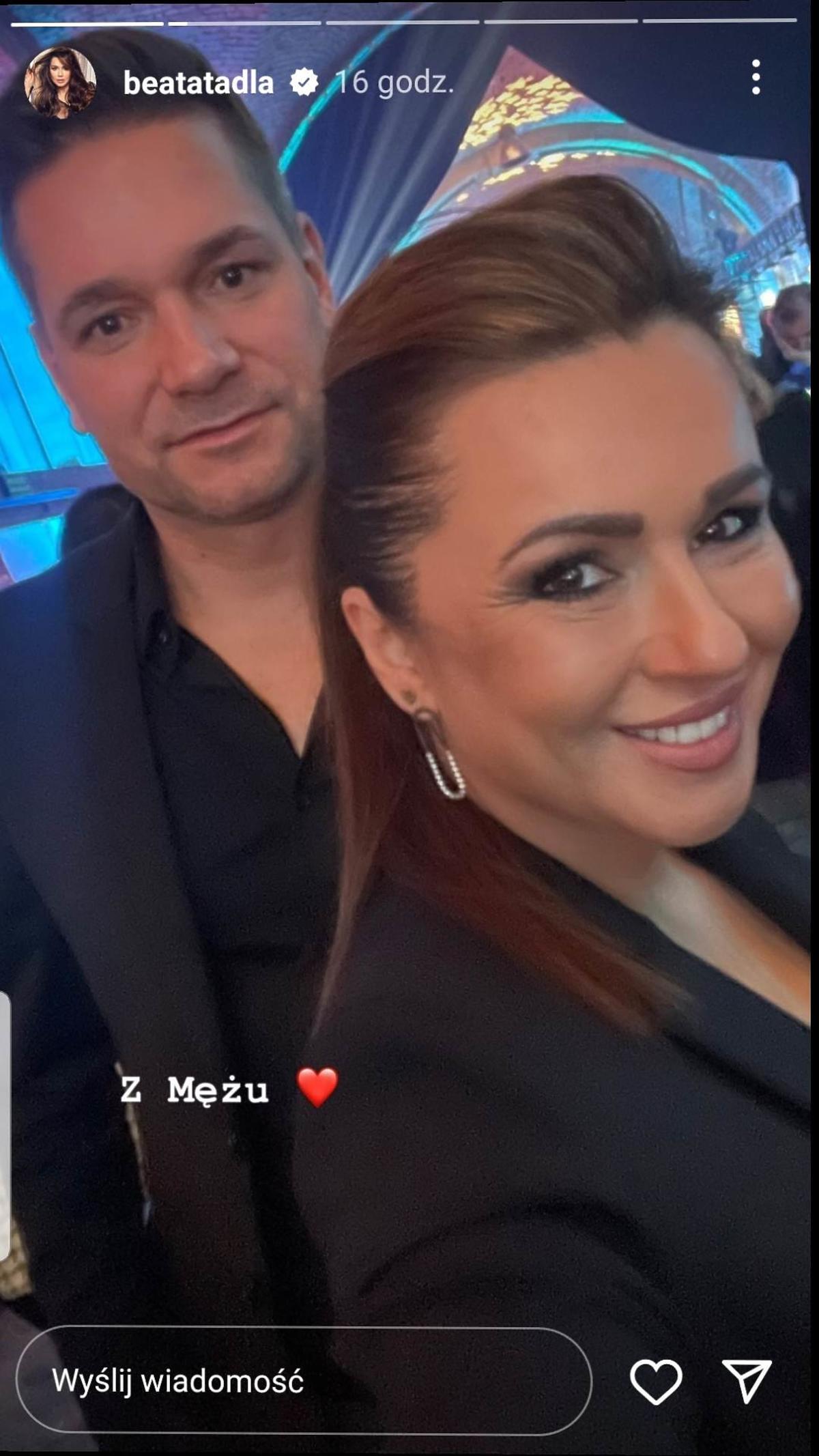 Beata Tadla z mężem 