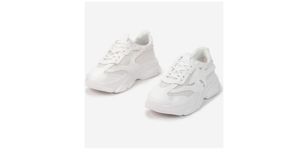 białe sneakersy z siateczką Born2Be
