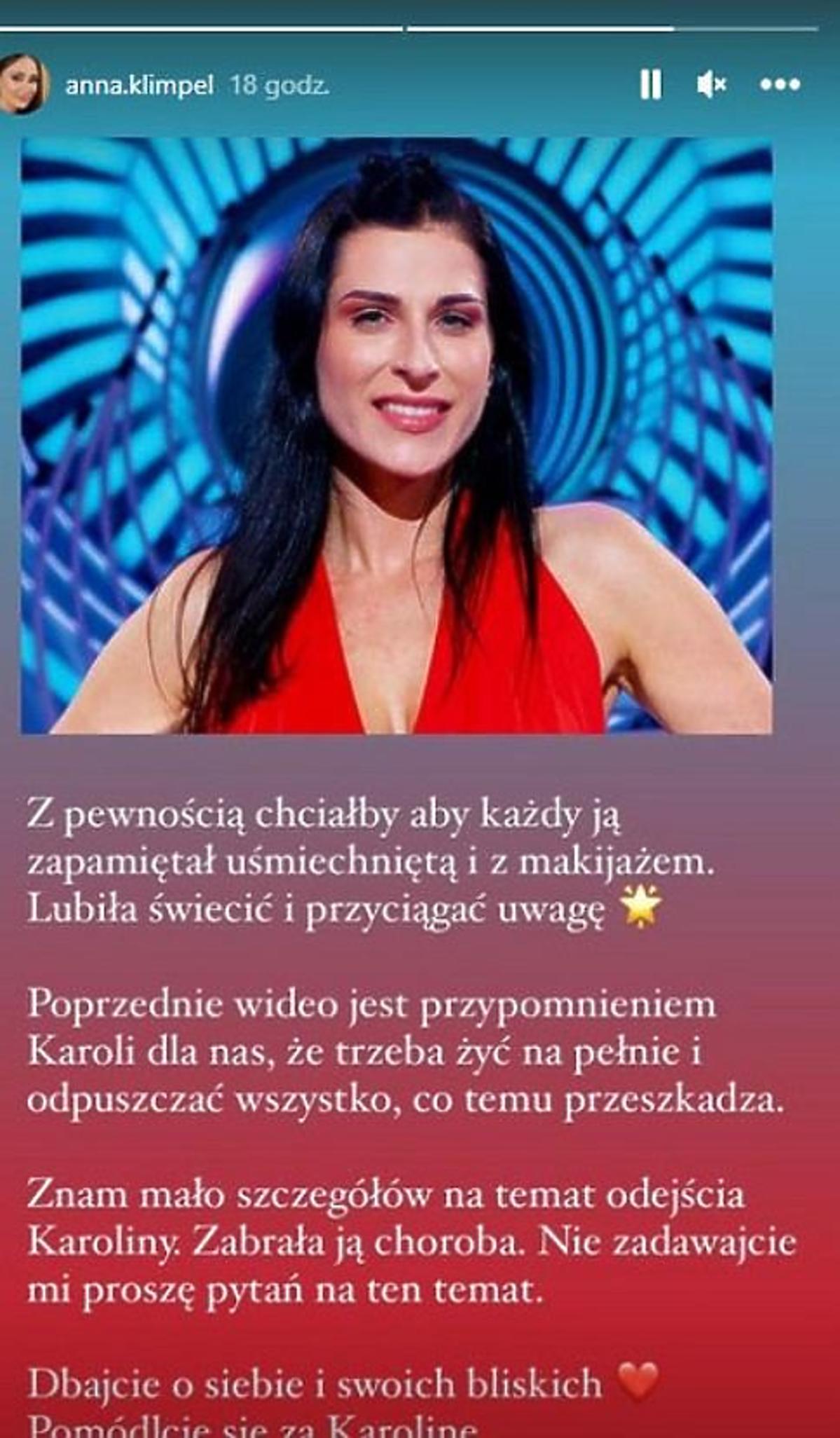 Big Brother - nie żyje Karolina Sztafa