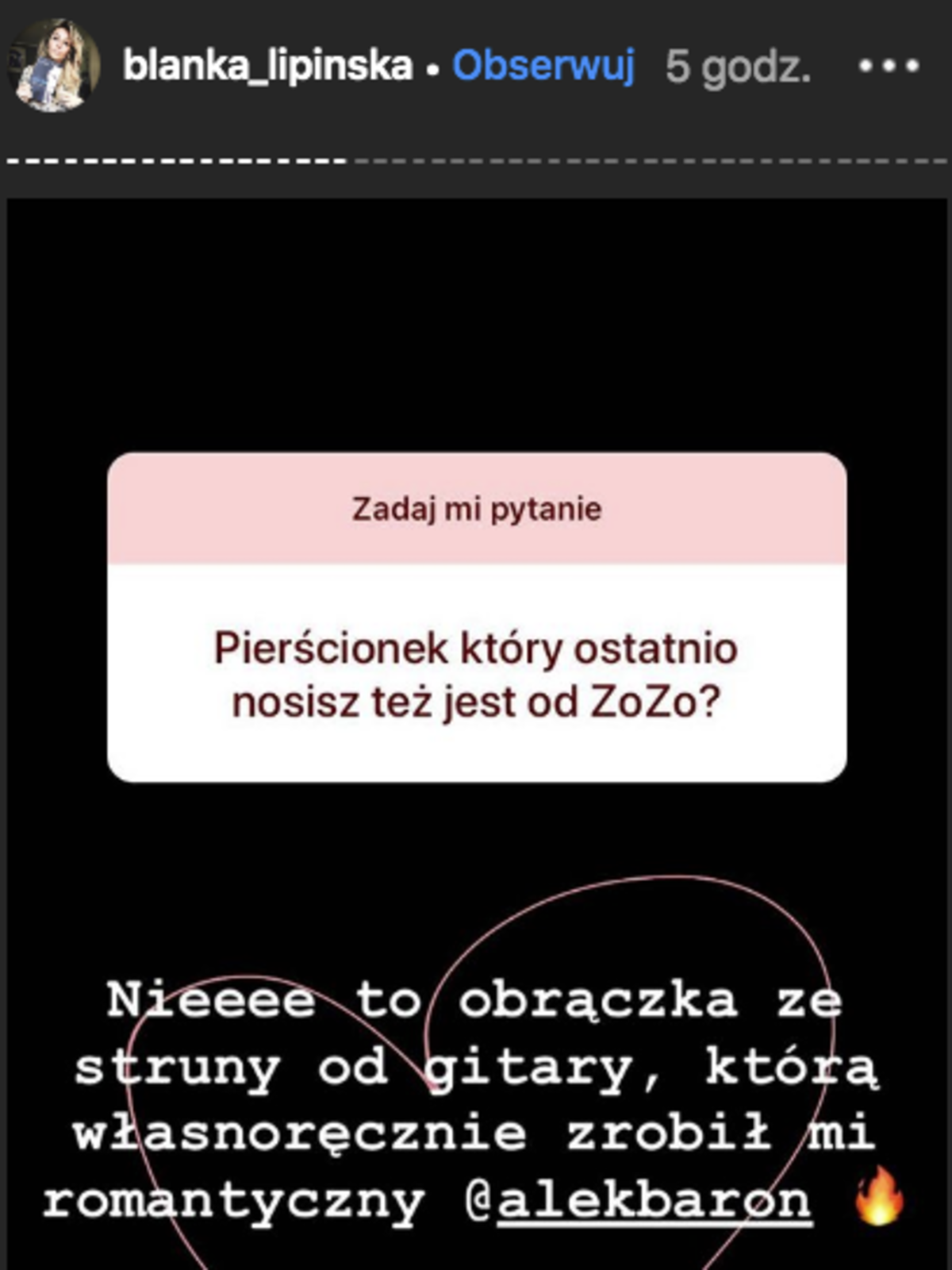 blanka dostała od barona obrączkę