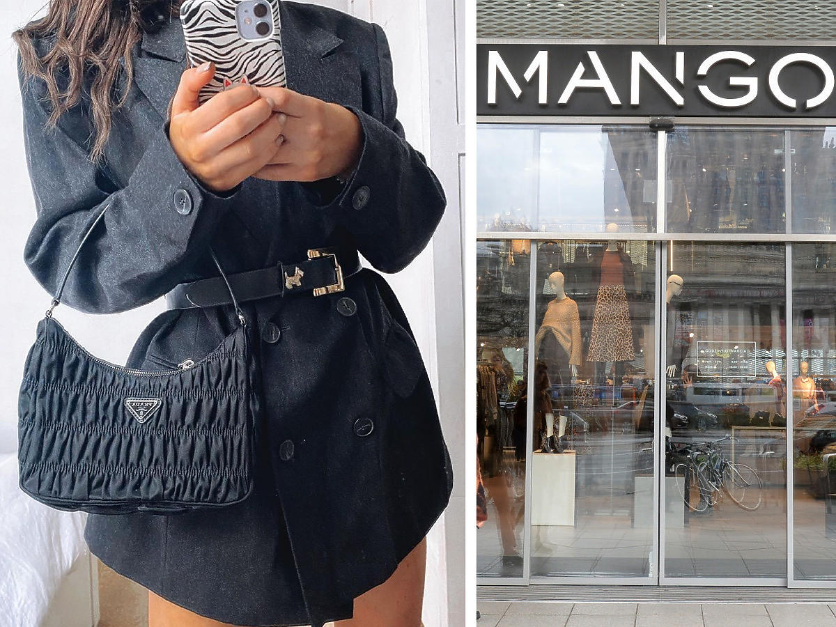 Czarna torebka Nylon Bag od Prady, Mango