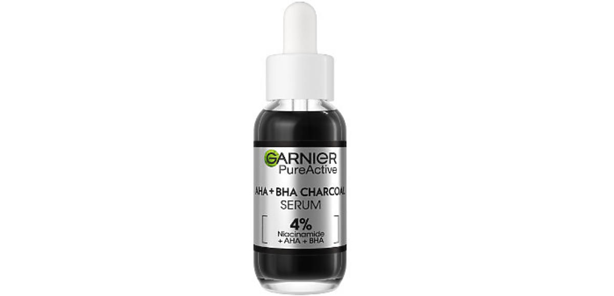 Czarne serum na niedoskonałości z kwasami AHA i BHA Garnier Pure Active