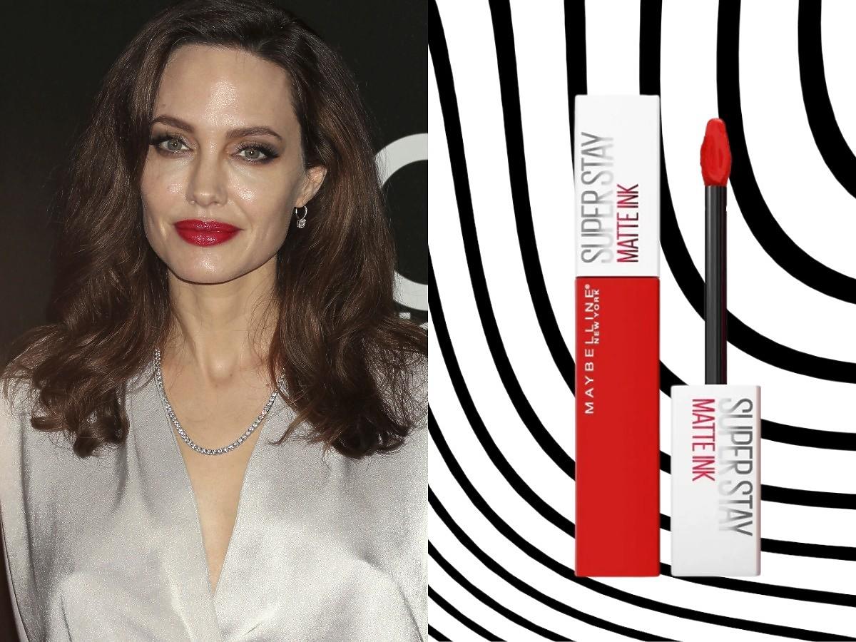 Czerwona szminka w płynie w stylu Angeliny Jolie