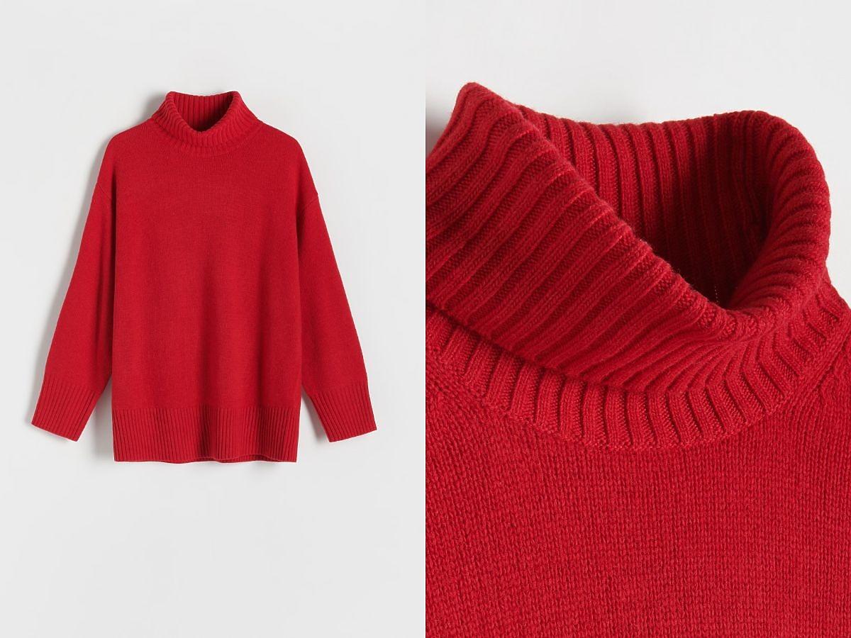 czerwony sweter na zimę Reserved
