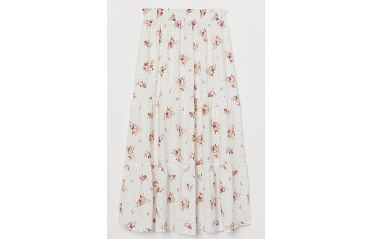 długa spódnica w kwiaty H&M