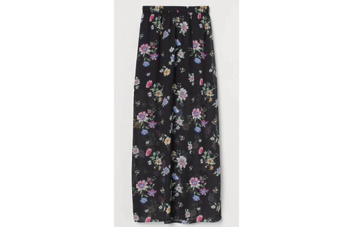 długa spódnica w kwiaty H&M