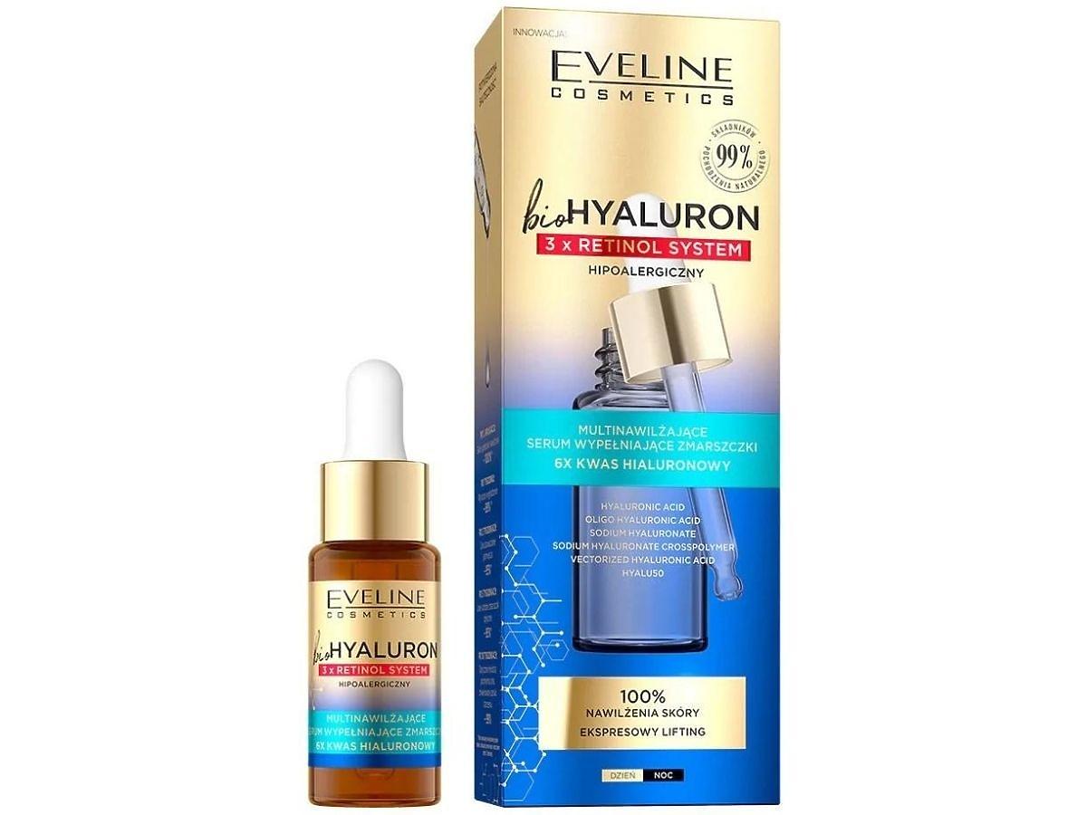Eveline, Bio Hyaluron, 3x Retinol System, Multinawilżające serum wypełniające zmarszczki