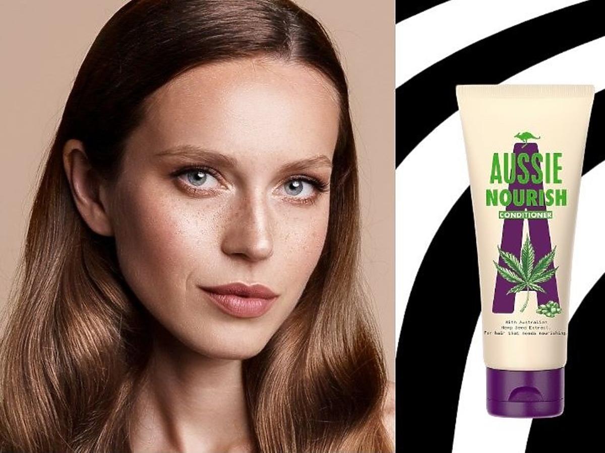 gładkie włosy po kosmetykach Aussie Nourish