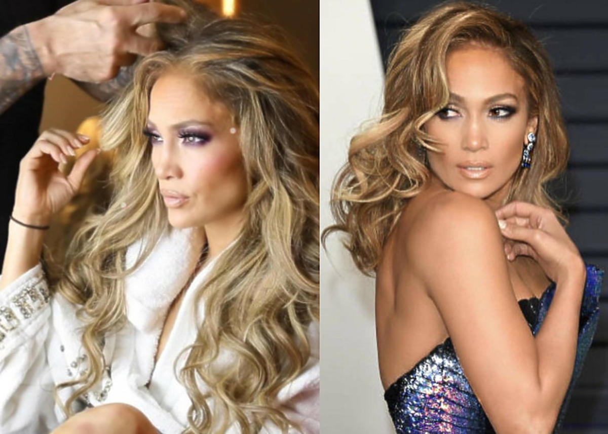 Jennifer Lopez - modna fryzura sylwestrowa