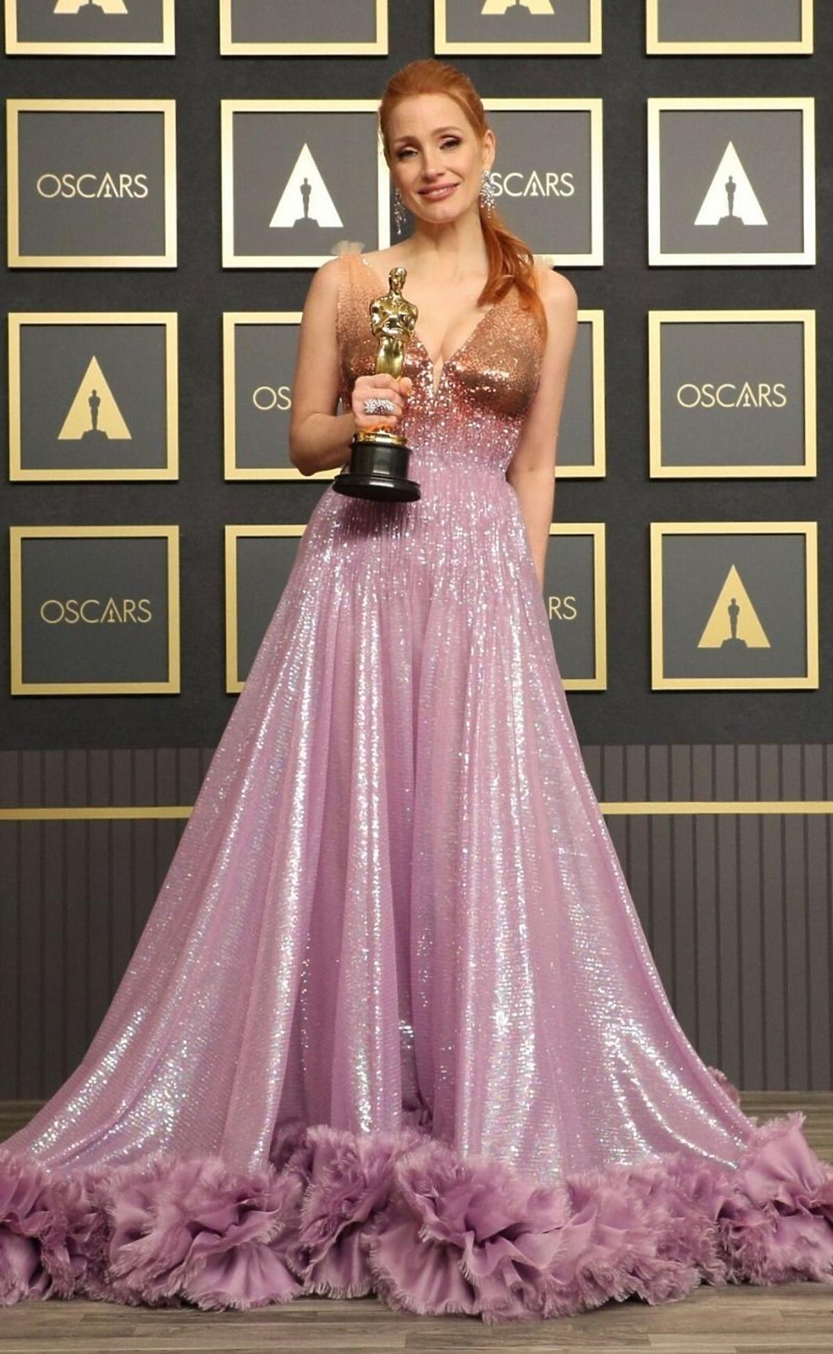 Jessica Chastain w kolorowej sukni