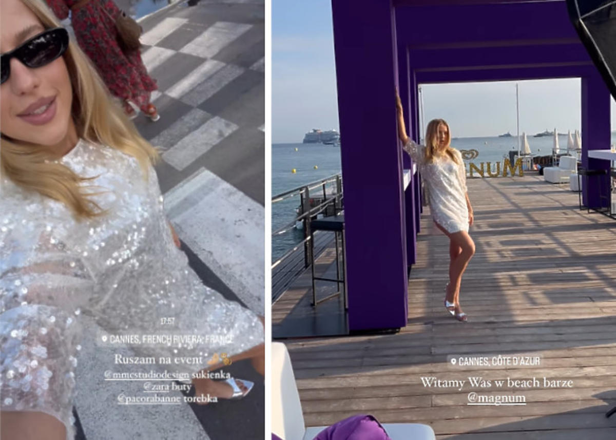 Jessica Mercedes w Cannes - skórzane klapki na obcasie z Zary