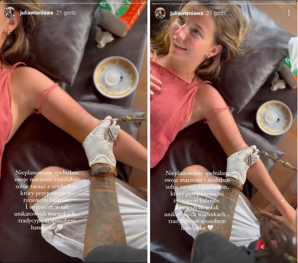 Julia Wieniawa zrobiła sobie na Bali dwa tradycyjne tatuaże