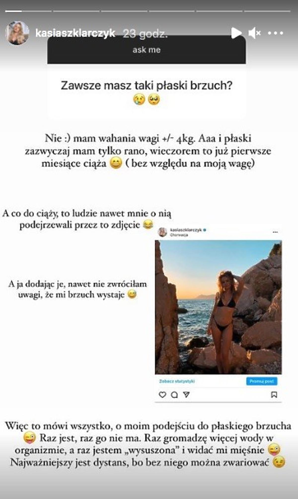 Kasia Szklarczyk o ciąży na Instagramie