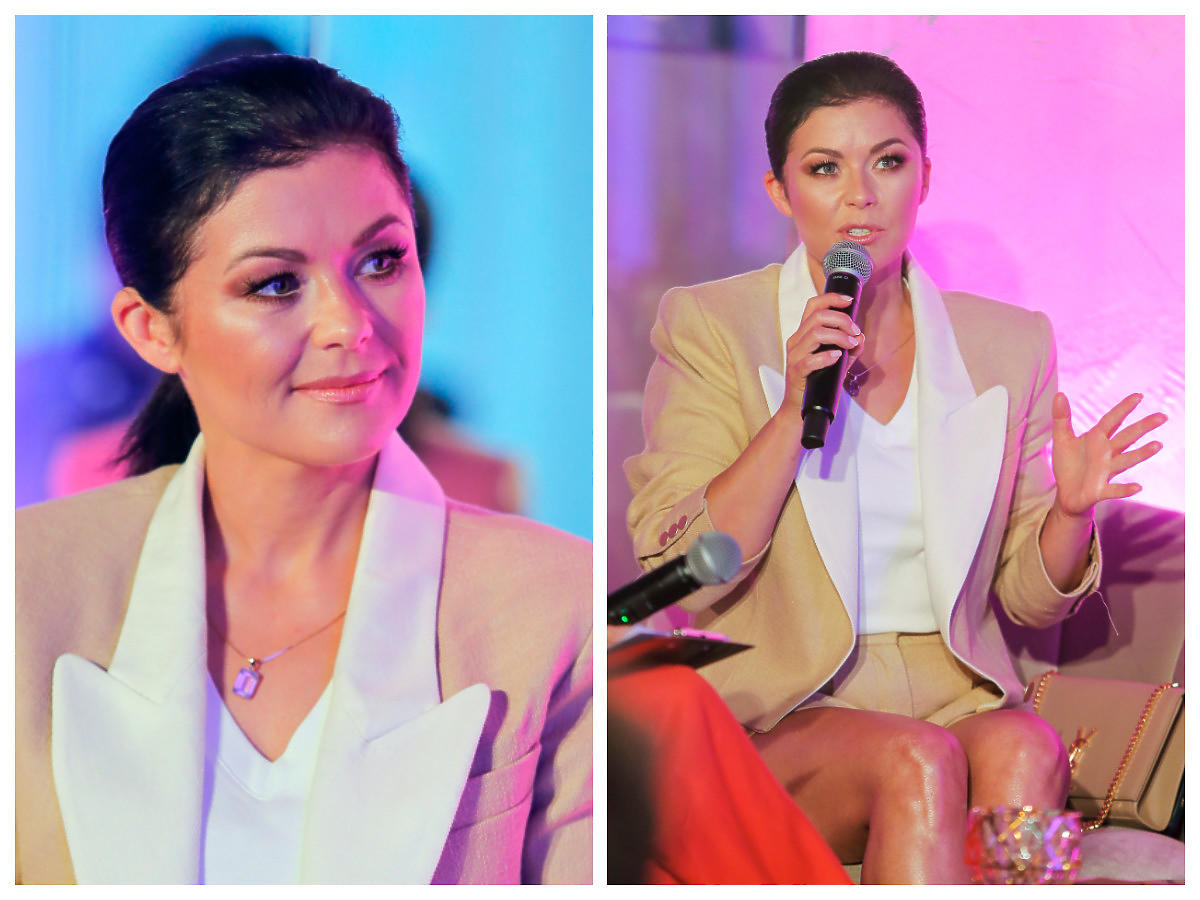 Katarzyna Cichopek przemawia podczas imprezy branżowej 