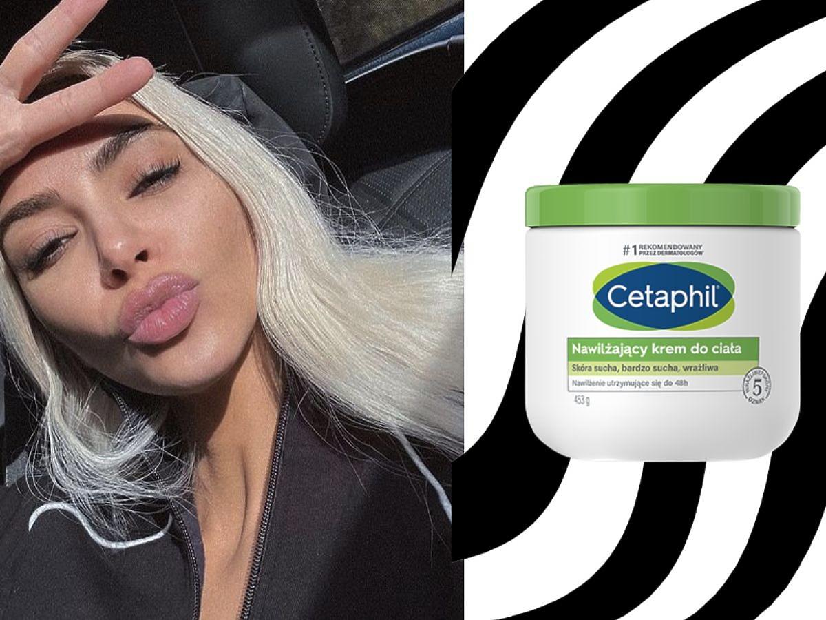 Kim Kardashian używa nawilżajacego balsamu do ciała Cetaphil