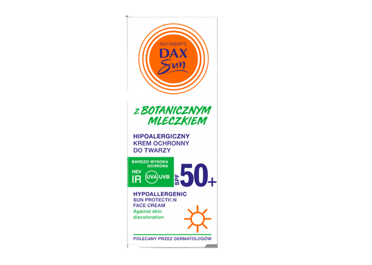Krem do twarzy SPF 50 Dax Sun z botanicznym mleczkiem
