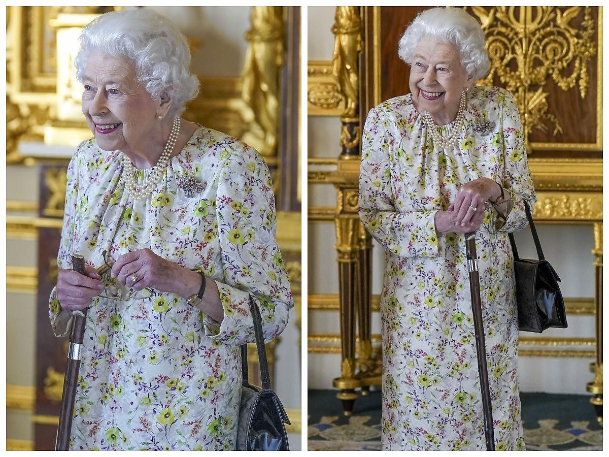 Królowa Elżbieta II porusza się o lasce