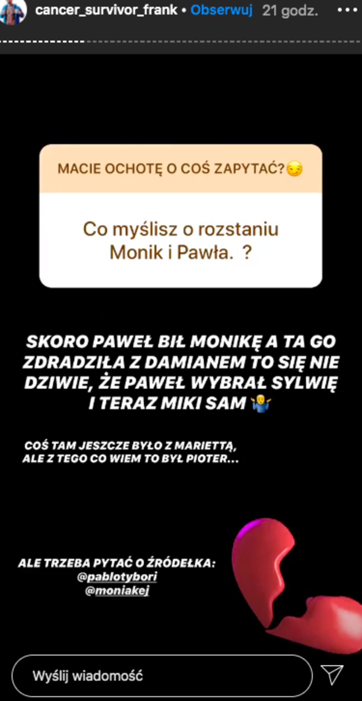 kryzys w związku moniki i pawła z love island