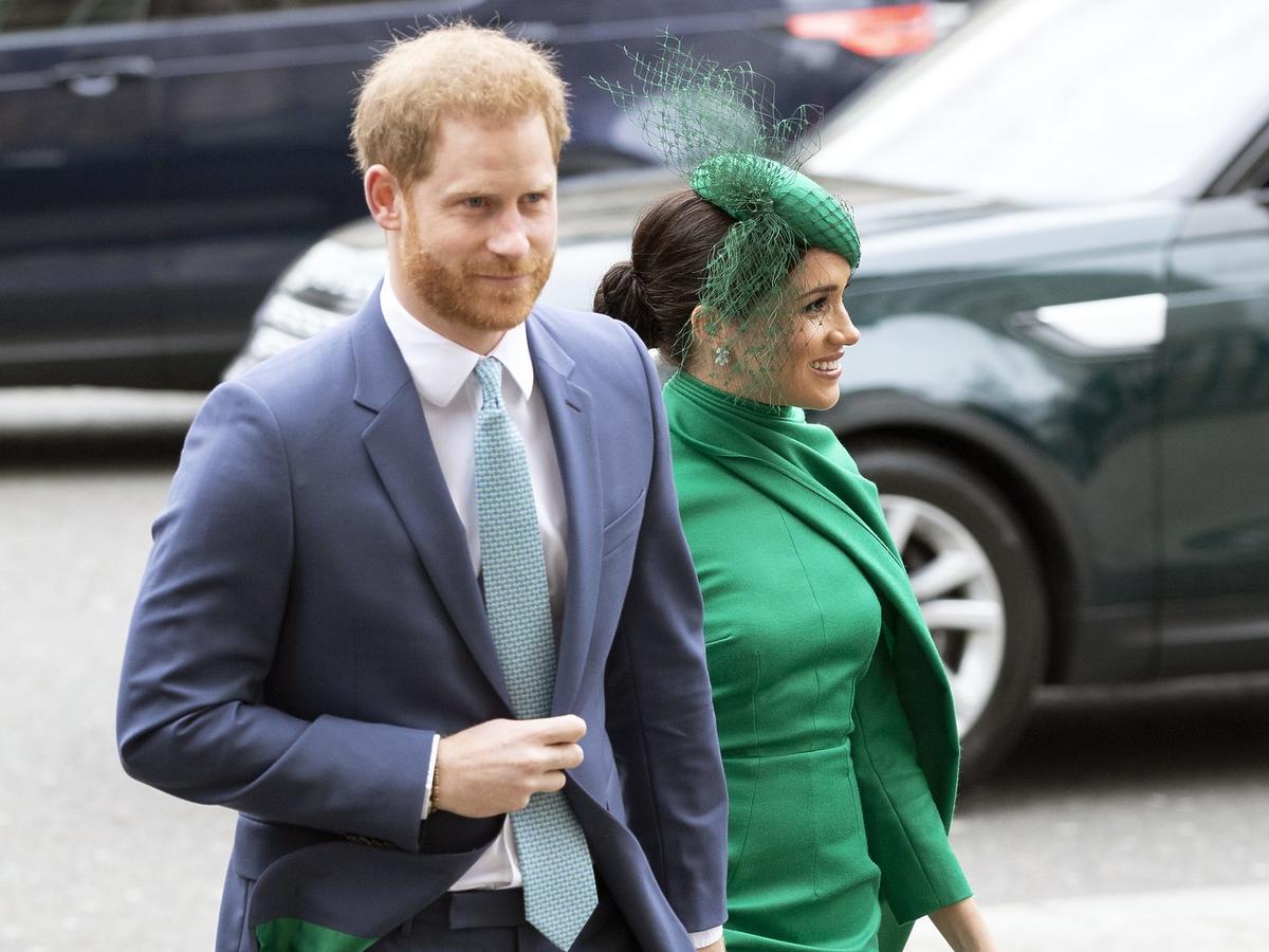 Książę Harry i Meghan w zielonej sukience