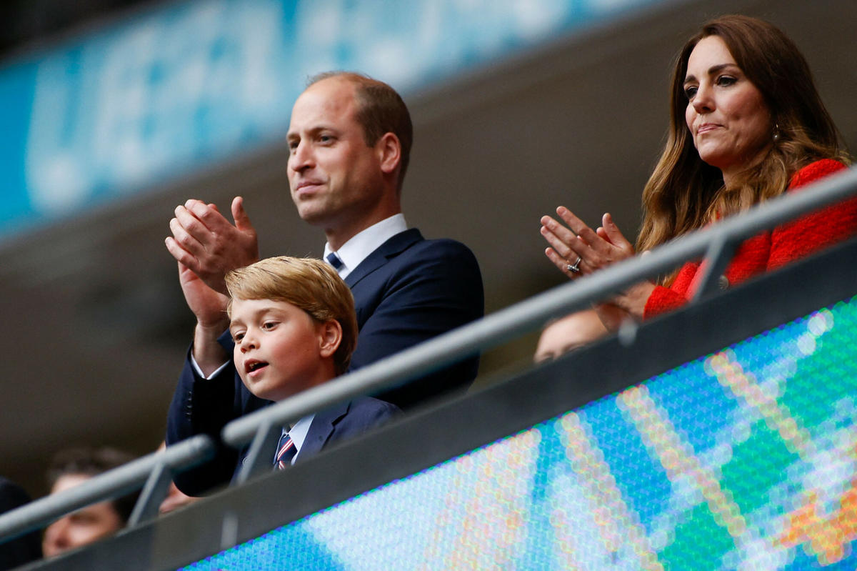 książę William, księżna Kate i George na meczu Anglia-Niemcy Euro 2020 (2021)