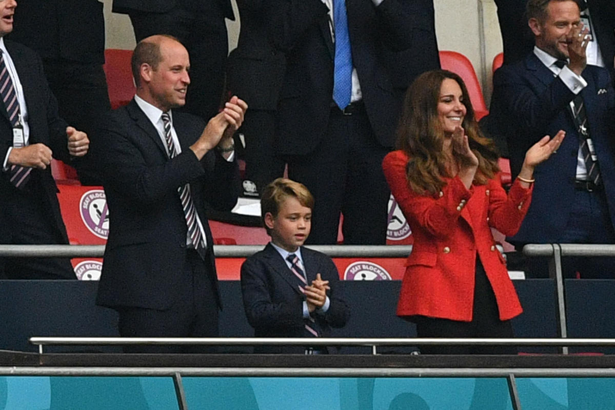 książę William, księżna Kate i George na meczu Anglia-Niemcy Euro 2020 