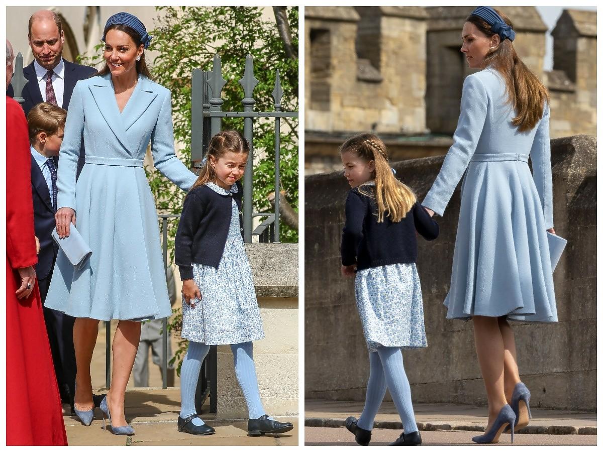 Księżna Kate w błękitnej kreacji w Wielkanoc