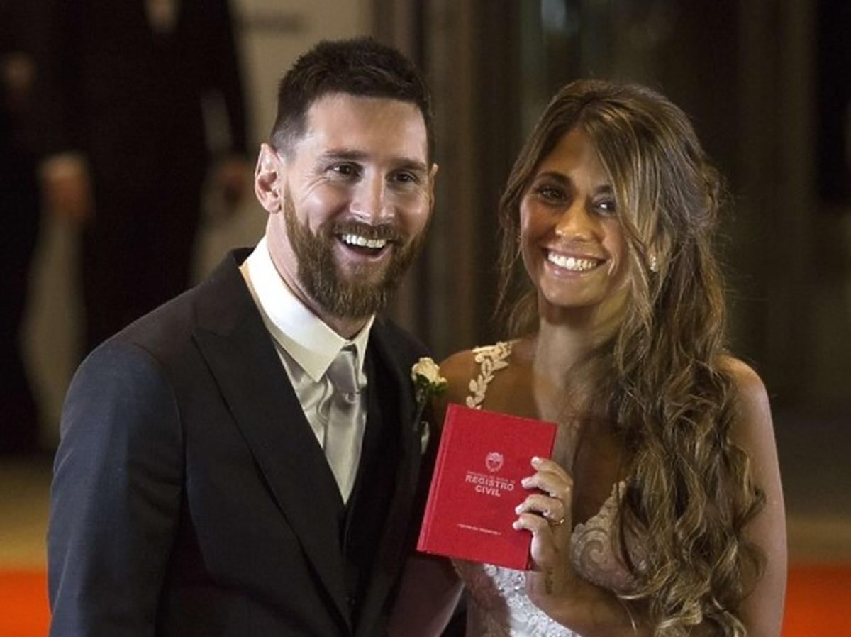 Lionel Messi z żoną Antonellą