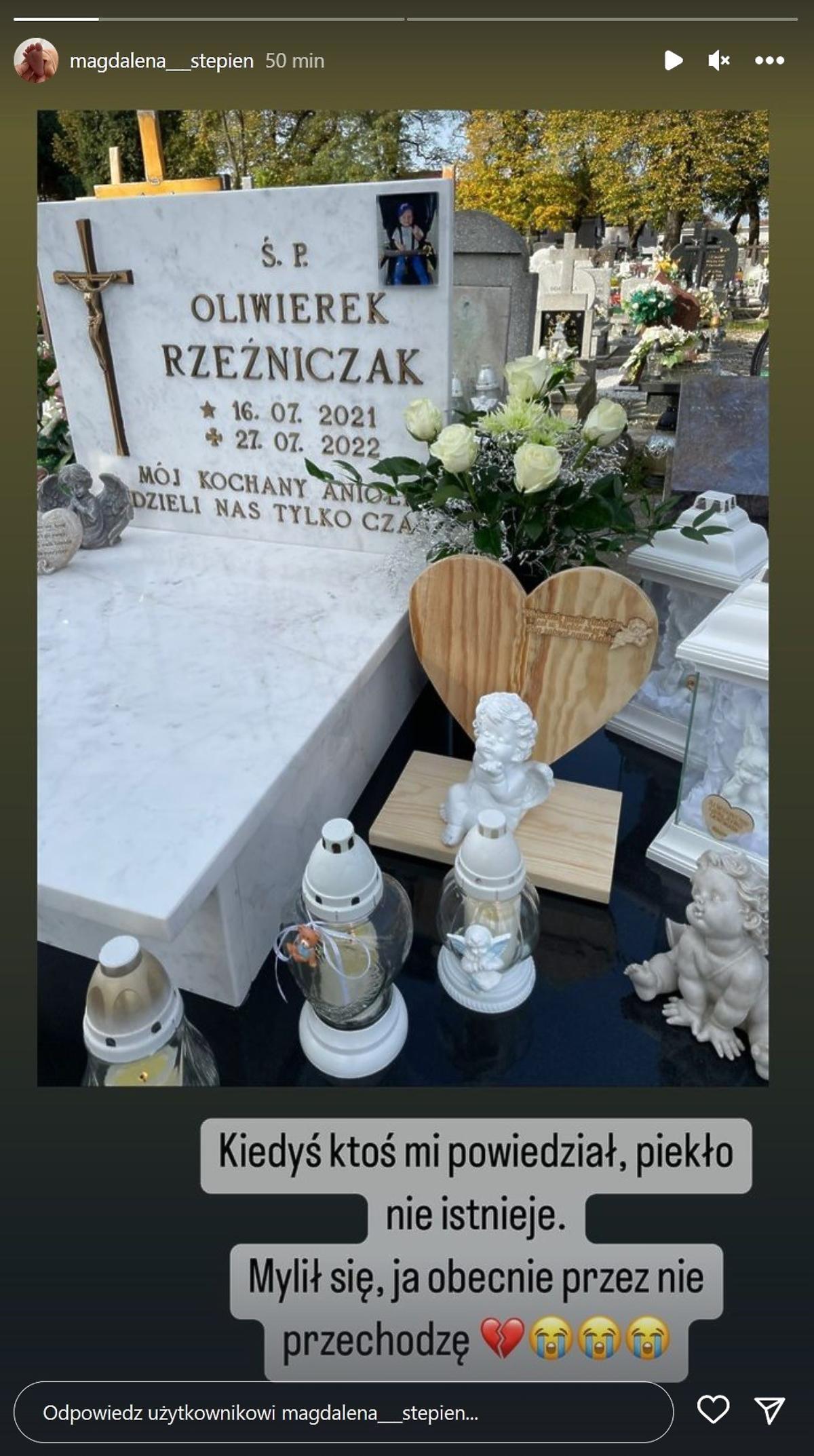 Magdalena Stępień odwiedziła grób synka