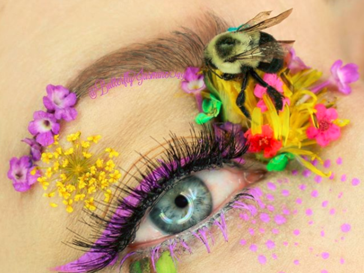 makijaż z pszczołą