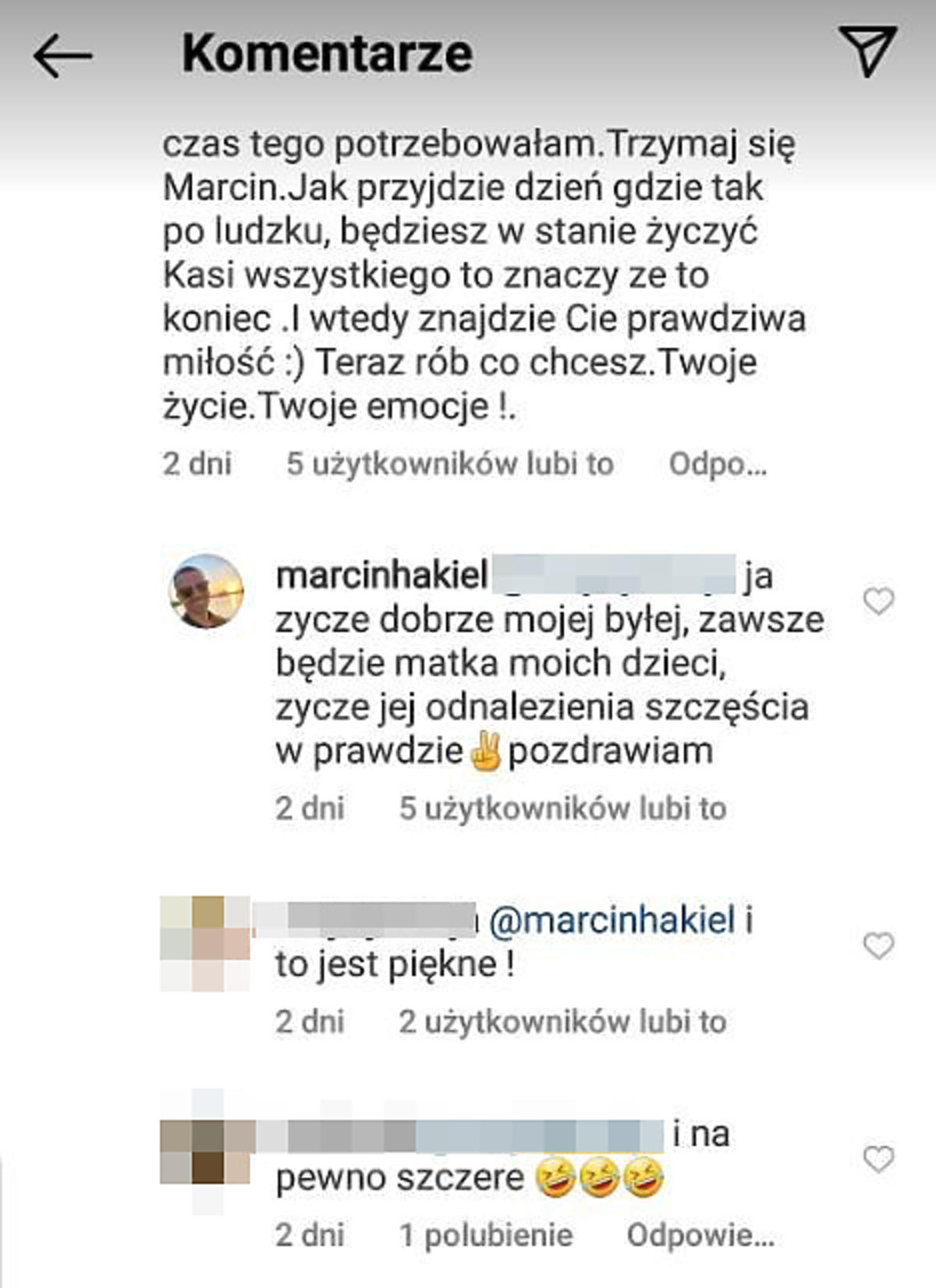 Marcin Hakiel o Kasi Cichopek