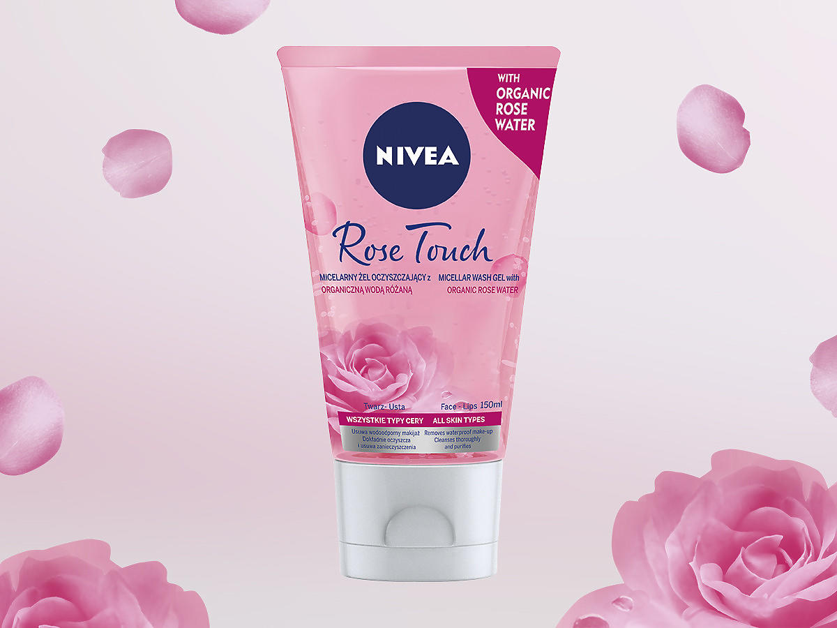 Micelarny żel oczyszczający NIVEA Rose Touch z organiczną wodą różaną 