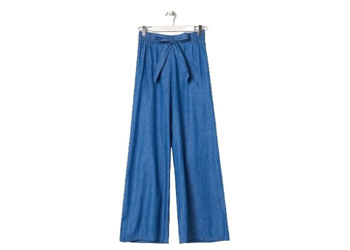 Niebieskie szerokie spodnie Sinsay