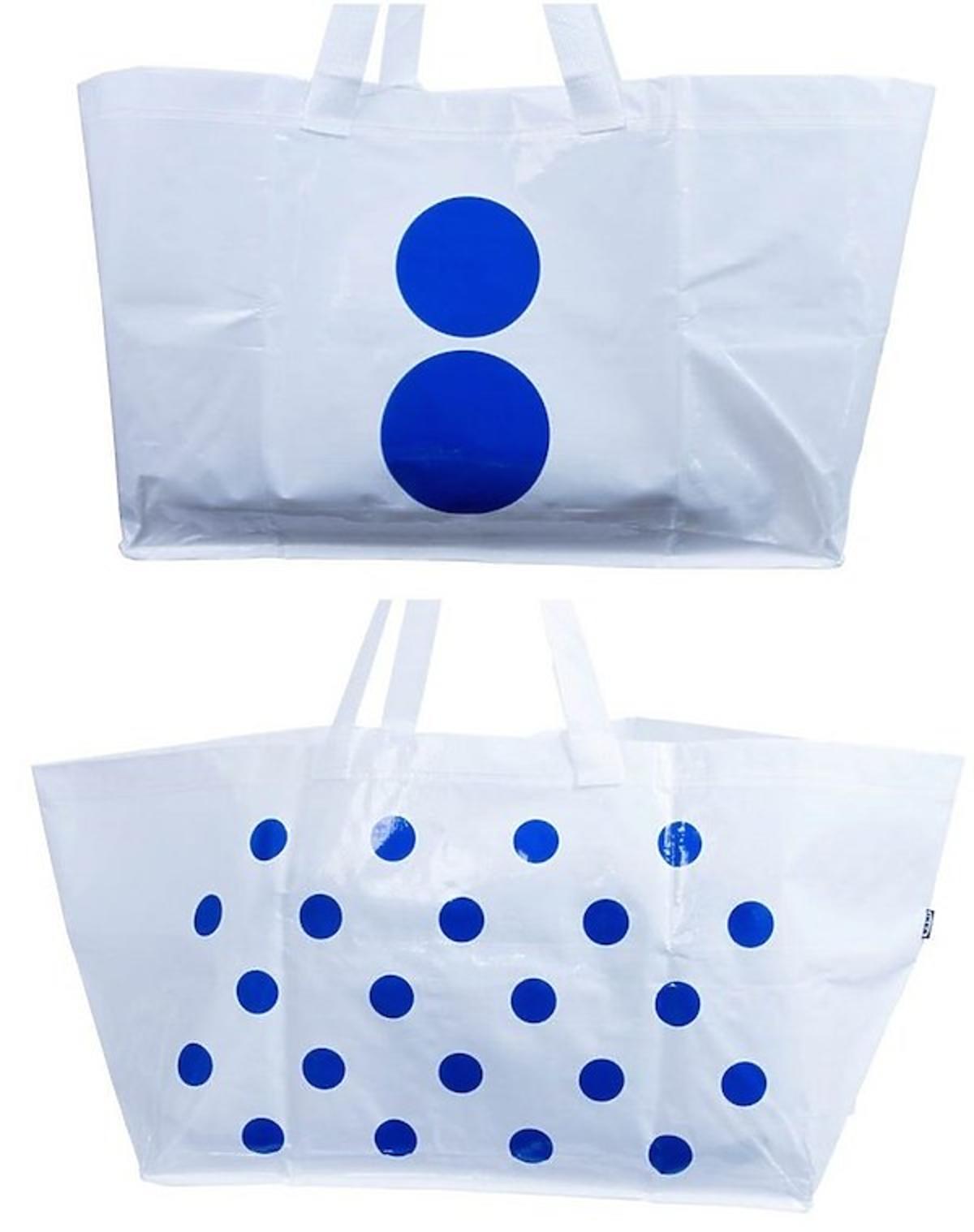 Nowa torba IKEA, białą w niebieskie groszki