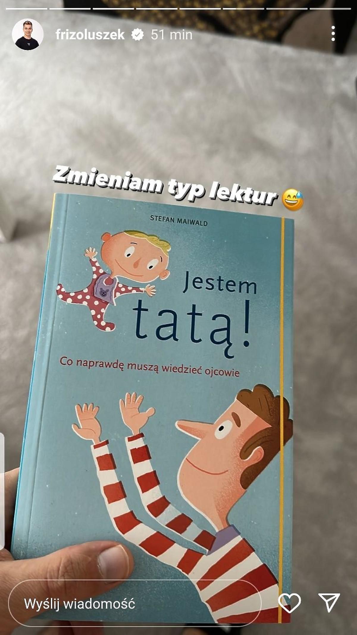 Okładka książki o rodzicielstwie z InstaStories Friza