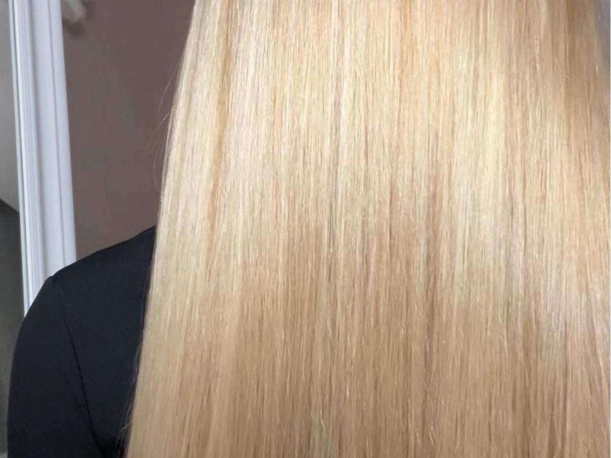 Olejowanie włosów - tafla włosów po olejowaniu