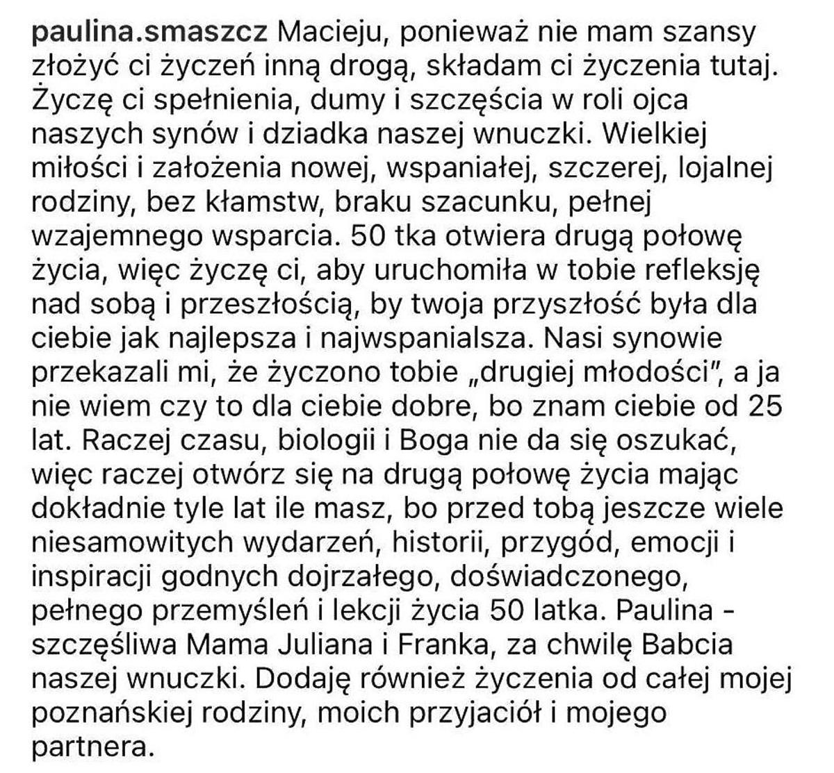 Paulina Smaszcz składa życzenia Maciejowi Kurzajewskiemu