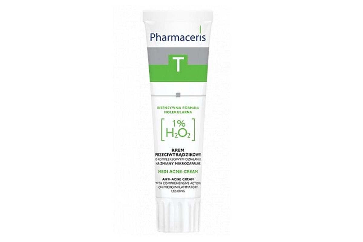 Pharmaceris, T, Medi Acne-Cream, Krem przeciwtrądzikowy o kompleksowym działaniu na zmiany mikrozapalne 1% H2O2