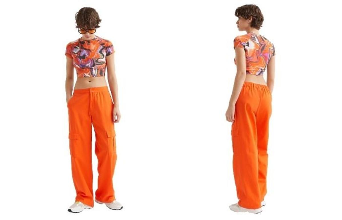 pomarańczowe spodnie z H&M w stylu Maffashion